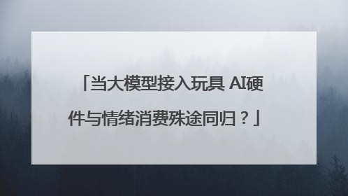 当大模型接入玩具 AI硬件与情绪消费殊途同归？