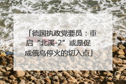 德国执政党要员：重启“北溪-2”或是促成俄乌停火的切入点