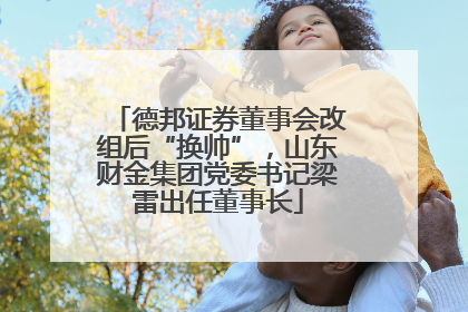 德邦证券董事会改组后“换帅”，山东财金集团党委书记梁雷出任董事长
