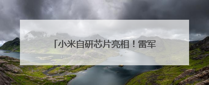 小米自研芯片亮相！雷军：这是场绕不过去的硬仗