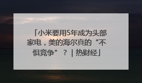 小米要用5年成为头部家电，美的海尔真的“不惧竞争”？｜热财经