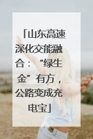 山东高速深化交能融合：“绿生金”有方，公路变成充电宝