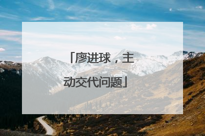 廖进球，主动交代问题