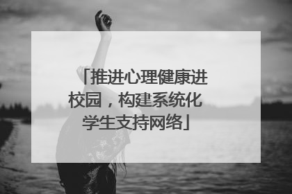 推进心理健康进校园，构建系统化学生支持网络