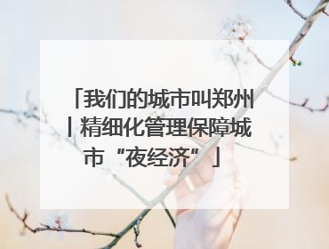 我们的城市叫郑州丨精细化管理保障城市“夜经济”