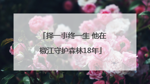 择一事终一生 他在椒江守护森林18年