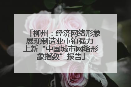 柳州：经济网络形象展现制造业重镇强力 上新“中国城市网络形象指数”报告