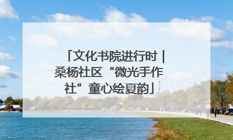 文化书院进行时｜桑杨社区“微光手作社”童心绘夏韵