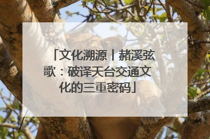 文化溯源丨赭溪弦歌：破译天台交通文化的三重密码