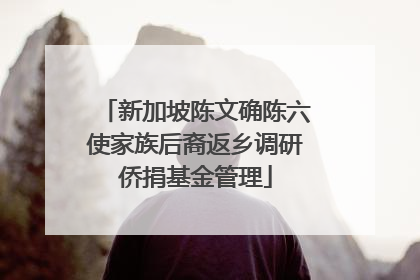 新加坡陈文确陈六使家族后裔返乡调研侨捐基金管理