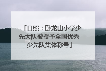 日照：卧龙山小学少先大队被授予全国优秀少先队集体称号