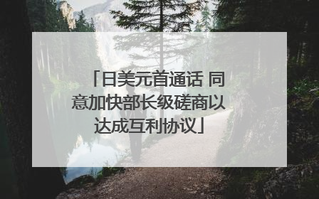 日美元首通话 同意加快部长级磋商以达成互利协议