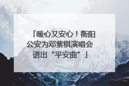 暖心又安心！衡阳公安为邓紫棋演唱会谱出“平安曲”