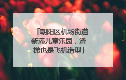 朝阳区机场街道新添儿童乐园，滑梯也是飞机造型