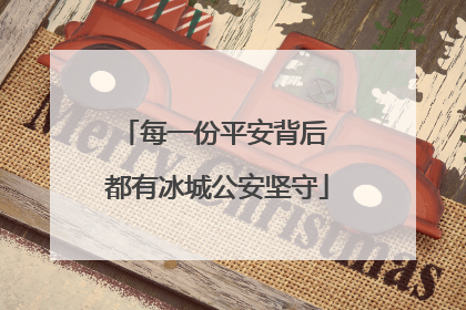 每一份平安背后 都有冰城公安坚守