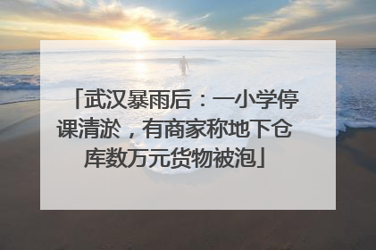 武汉暴雨后：一小学停课清淤，有商家称地下仓库数万元货物被泡