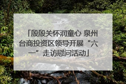 殷殷关怀润童心 泉州台商投资区领导开展“六一”走访慰问活动