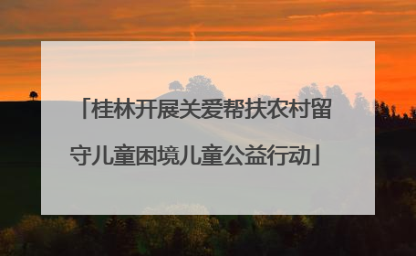桂林开展关爱帮扶农村留守儿童困境儿童公益行动