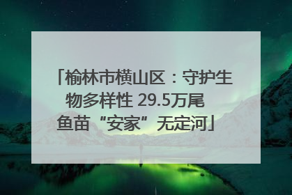 榆林市横山区：守护生物多样性 29.5万尾鱼苗“安家”无定河