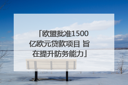 欧盟批准1500亿欧元贷款项目 旨在提升防务能力