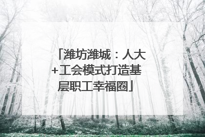 潍坊潍城：人大+工会模式打造基层职工幸福圈