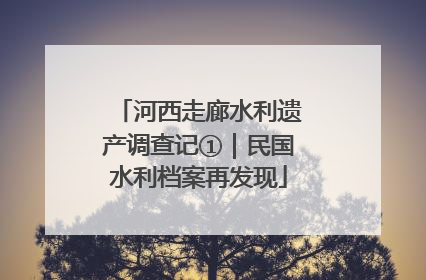 河西走廊水利遗产调查记①｜民国水利档案再发现