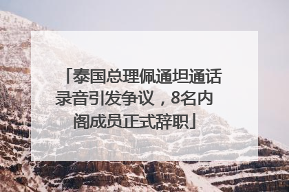 泰国总理佩通坦通话录音引发争议，8名内阁成员正式辞职