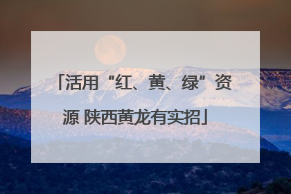 活用“红、黄、绿”资源 陕西黄龙有实招