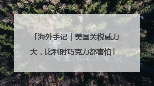 海外手记｜美国关税威力大，比利时巧克力都害怕