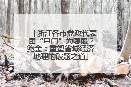 浙江各市党政代表团“串门”为哪般？鲍金：重塑省域经济地理的破题之道
