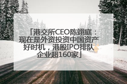 港交所CEO陈翊庭：现在是外资投资中国资产好时机，港股IPO排队企业超160家