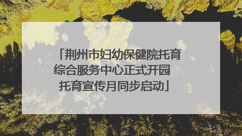 荆州市妇幼保健院托育综合服务中心正式开园 托育宣传月同步启动