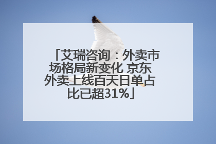 艾瑞咨询：外卖市场格局新变化 京东外卖上线百天日单占比已超31%