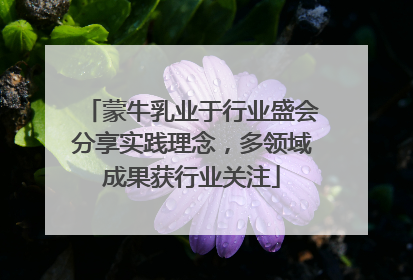 蒙牛乳业于行业盛会分享实践理念，多领域成果获行业关注
