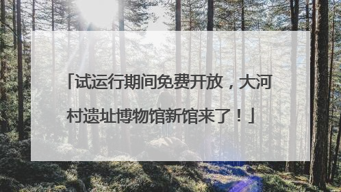 试运行期间免费开放，大河村遗址博物馆新馆来了！