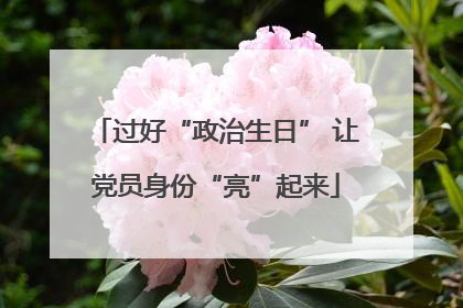过好“政治生日” 让党员身份“亮”起来