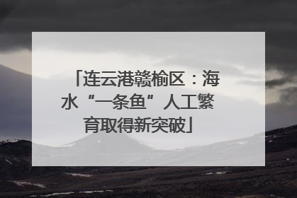 连云港赣榆区：海水“一条鱼”人工繁育取得新突破