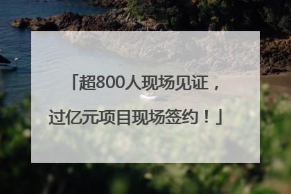超800人现场见证，过亿元项目现场签约！