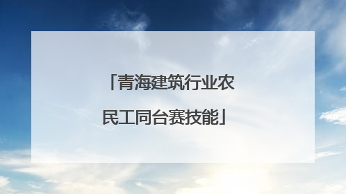 青海建筑行业农民工同台赛技能
