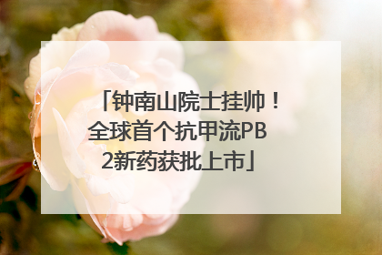钟南山院士挂帅！全球首个抗甲流PB2新药获批上市