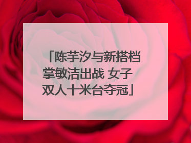 陈芋汐与新搭档掌敏洁出战 女子双人十米台夺冠