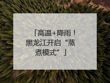 高温+降雨！黑龙江开启“蒸煮模式”