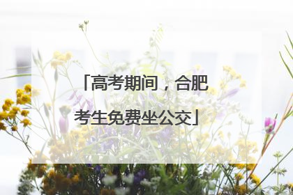 高考期间，合肥考生免费坐公交