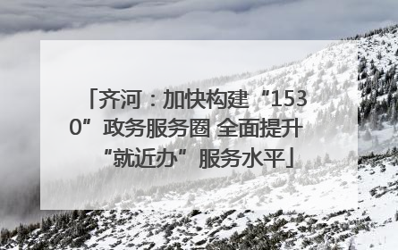 齐河：加快构建“1530”政务服务圈 全面提升“就近办”服务水平