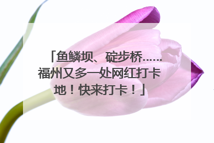鱼鳞坝、碇步桥……福州又多一处网红打卡地！快来打卡！
