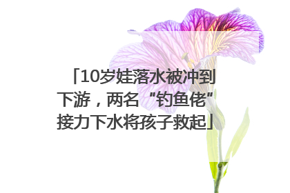 10岁娃落水被冲到下游，两名“钓鱼佬”接力下水将孩子救起