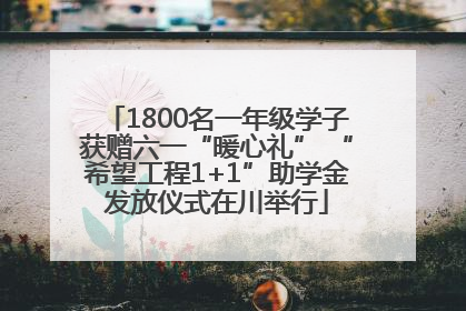 1800名一年级学子获赠六一“暖心礼” “希望工程1+1”助学金发放仪式在川举行