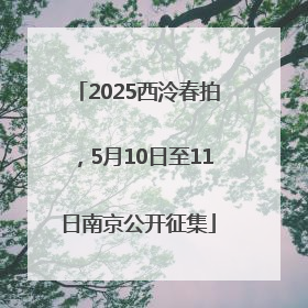 2025西泠春拍，5月10日至11日南京公开征集