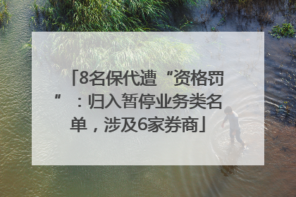 8名保代遭“资格罚”：归入暂停业务类名单，涉及6家券商